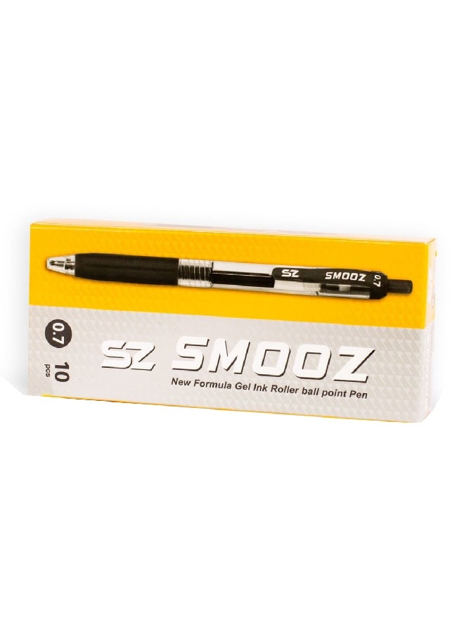 SMOOZ 10-Piece New Formula Gel-Ink Roller Ballpoint Pen Black 0.7 mm 145640 - Image 1